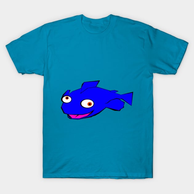 Blue fish T-Shirt by DrTigrou